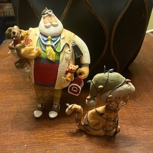 Veterinarian and cat Christmas ornaments